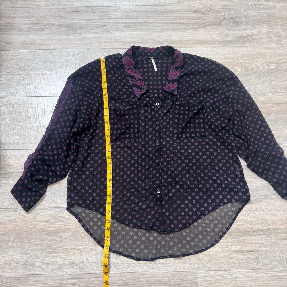 Free People Purple Black Easy Rider Floral
Paisley Button Up Blouse Size Small - Picture 7 of 16